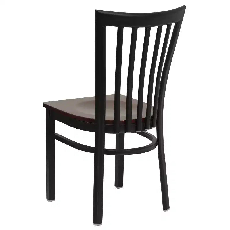 Flash Furniture Confezione da 4 Sedie in Metallo Nere Serie Hercules per Ristorante con Schienale a Casa di Scuola