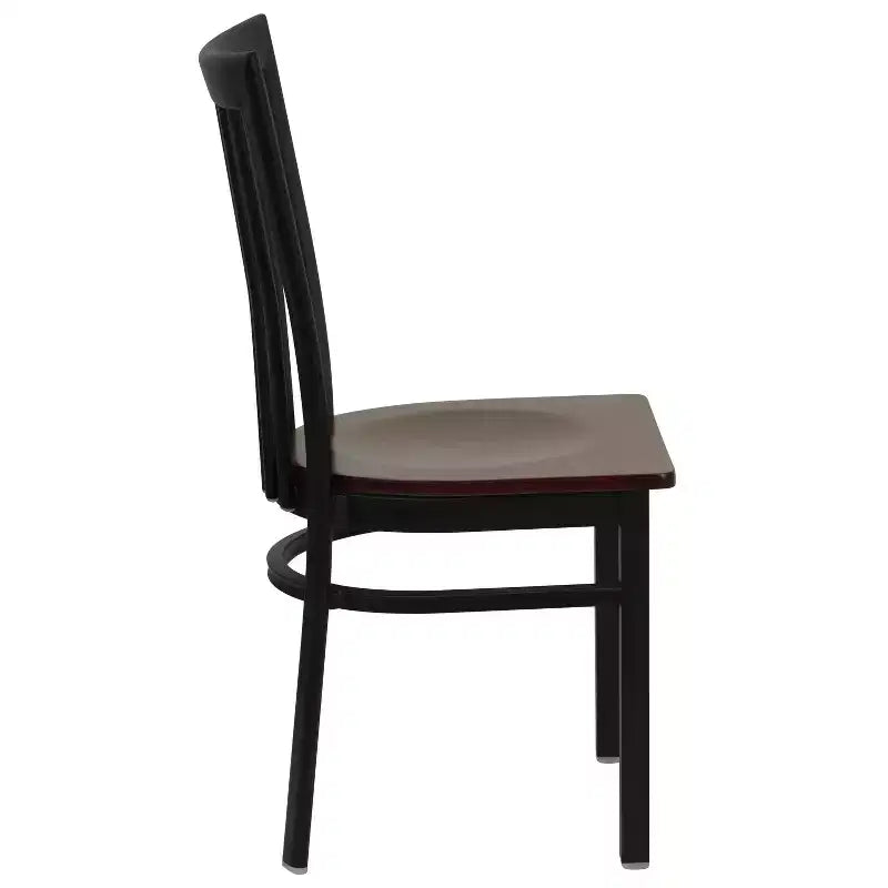 Flash Furniture Confezione da 4 Sedie in Metallo Nere Serie Hercules per Ristorante con Schienale a Casa di Scuola
