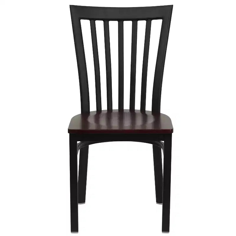 Flash Furniture Confezione da 4 Sedie in Metallo Nere Serie Hercules per Ristorante con Schienale a Casa di Scuola