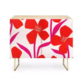 Credenza con fantasia floreale rossa e rosa Maritza Lisa - Deny Designs