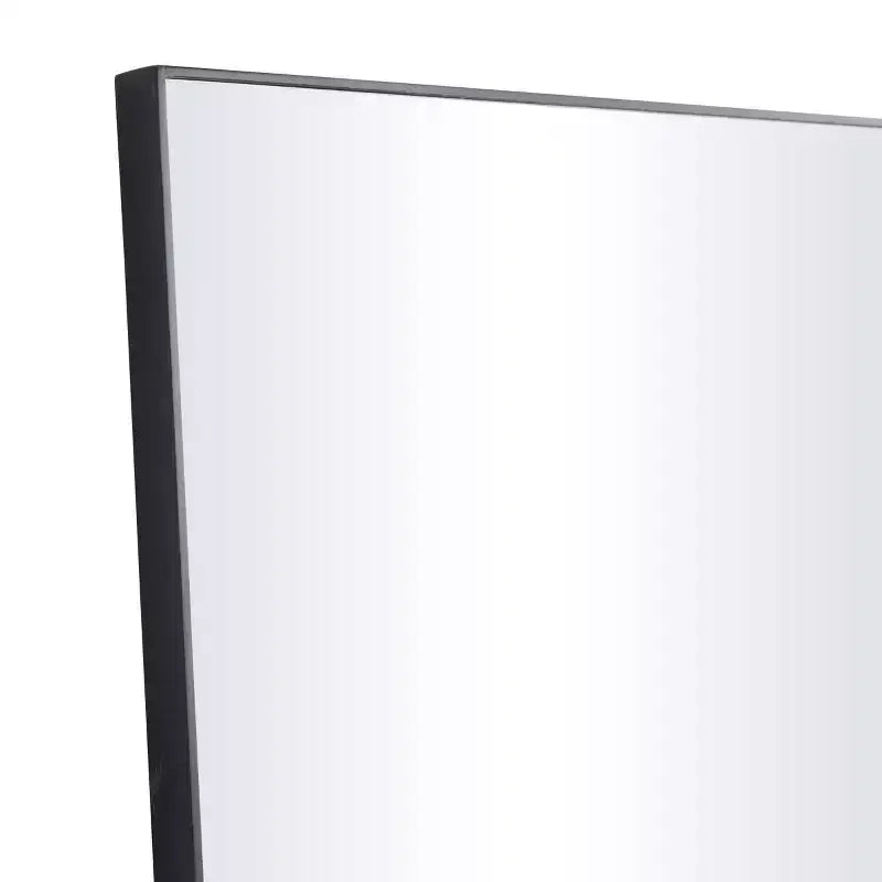 Specchio da parete rettangolare in legno marrone, cornice sottile, 1 persona
