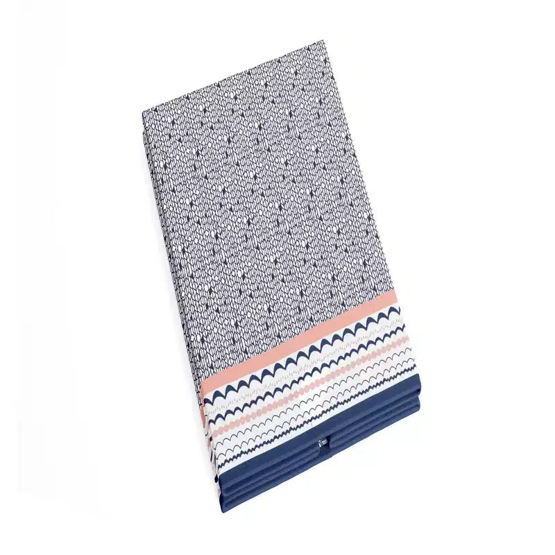 Bacati - Cesto portabiancheria pieghevole Olivia Corallo/Blu navy