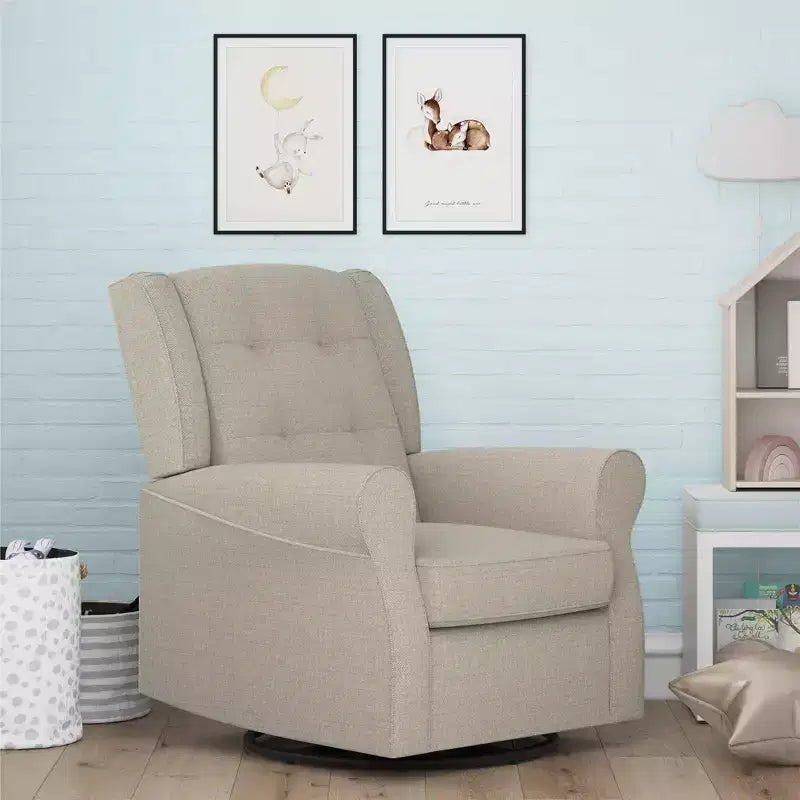Sedia a dondolo a planata con schienale ad ali e trapuntatura Eden Nursery Baby Relax