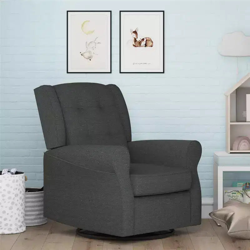 Sedia a dondolo a planata con schienale ad ali e trapuntatura Eden Nursery Baby Relax