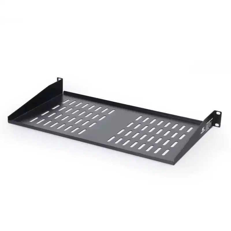 Ripiani per Rack a Sbalzo in Acciaio Laminato - Set di 2 Vasche Universali Ventilate 1U per Armadi Server di Rete da 19 Pollici e Apparecchiature AV di SimpleCord (Nero)