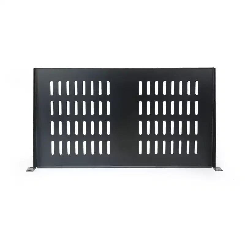 Ripiani per Rack a Sbalzo in Acciaio Laminato - Set di 2 Vasche Universali Ventilate 1U per Armadi Server di Rete da 19 Pollici e Apparecchiature AV di SimpleCord (Nero)