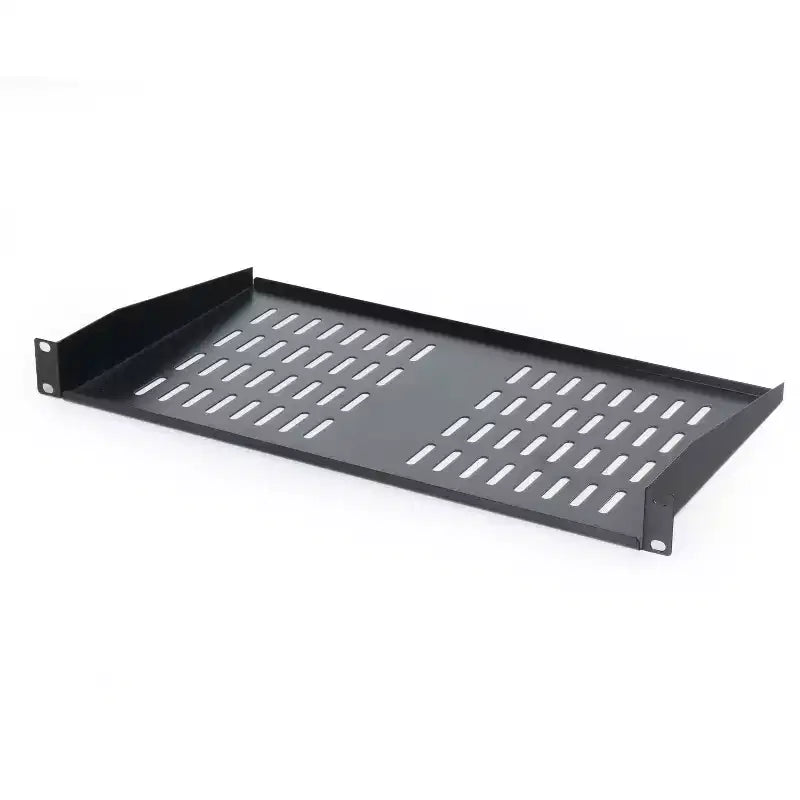 Ripiani per Rack a Sbalzo in Acciaio Laminato - Set di 2 Vasche Universali Ventilate 1U per Armadi Server di Rete da 19 Pollici e Apparecchiature AV di SimpleCord (Nero)