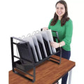 Line Leader Open Charging Cart Holds Up to 16 Devices Black