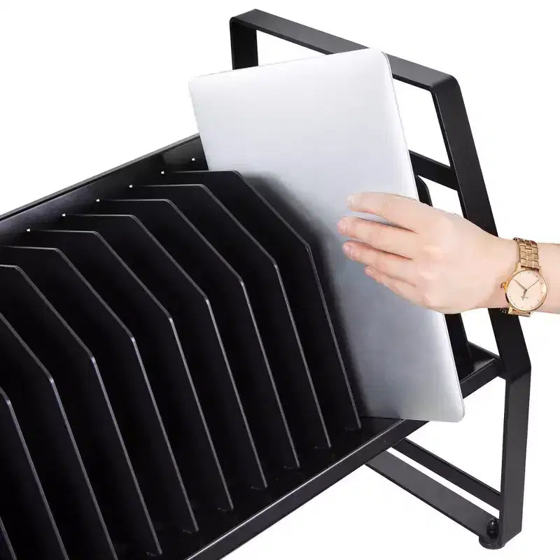 Carrello di ricarica aperto Line Leader, contiene fino a 16 dispositivi, nero