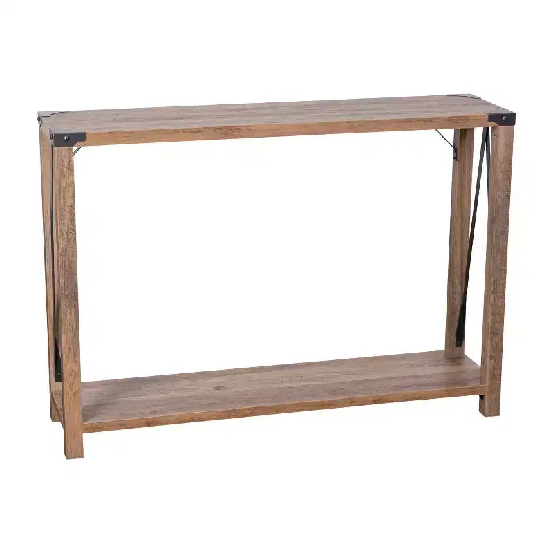 Merrick Lane Modern Farmhouse Engineered Wood Sofa Table and Powder Coated Steel Accents