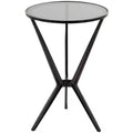 Modern Aluminum and Smoke Glass Accent Table - Olivia & May