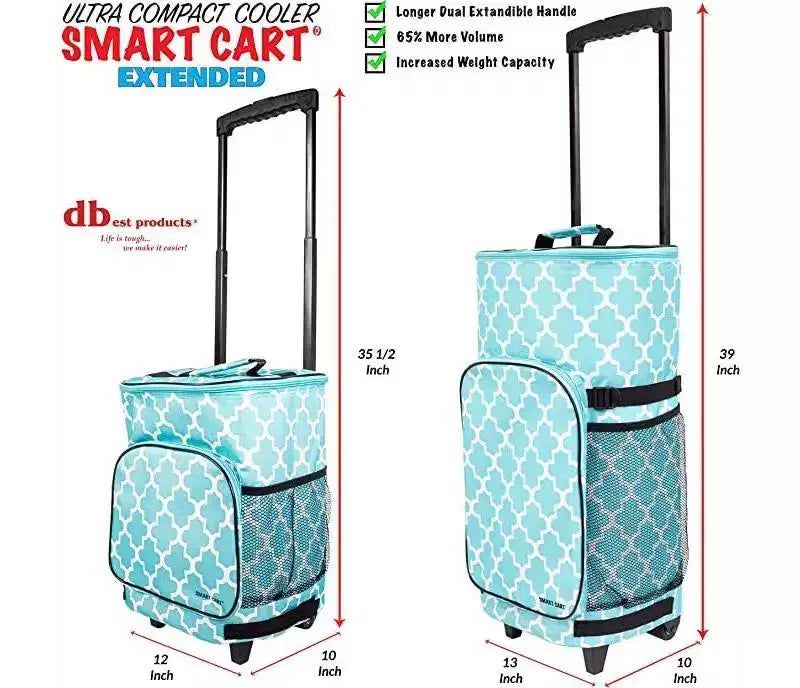 dbest Ultra Compact Smart Cart Cooler Frigorifero isolato pieghevole con ruote per barbecue da spiaggia estivo - Mosaico marocchino