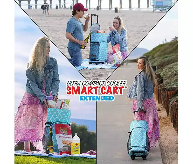 dbest Ultra Compact Smart Cart Cooler Frigorifero isolato pieghevole con ruote per barbecue da spiaggia estivo - Mosaico marocchino