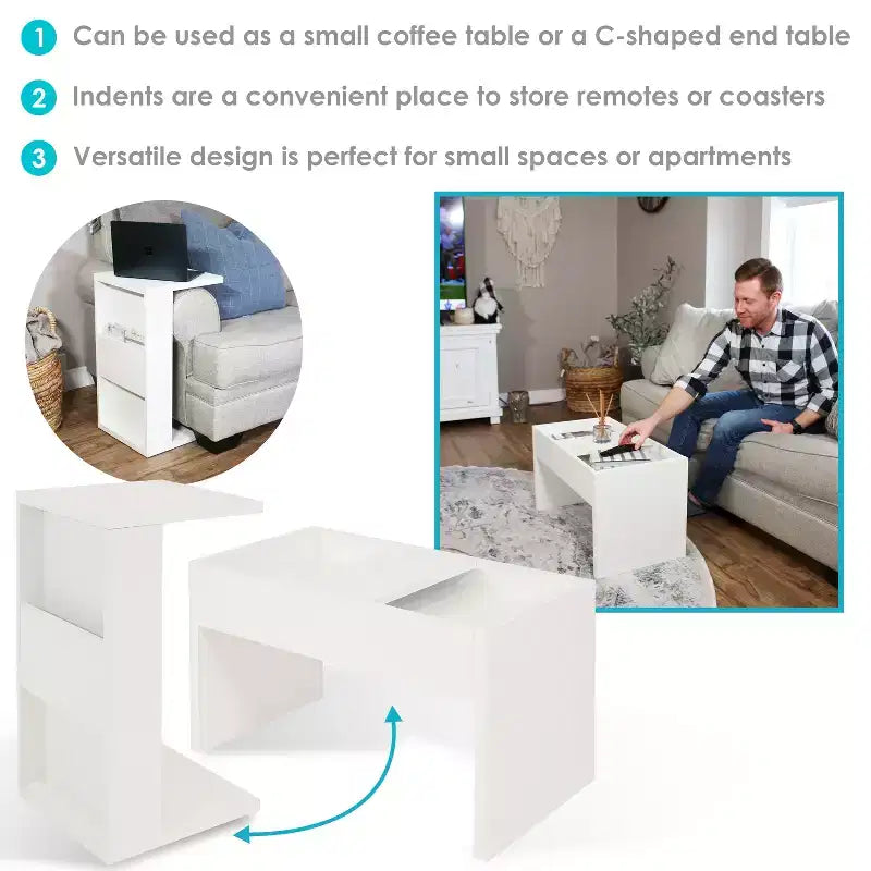 Tavolino da salotto decorativo multiuso 2-in-1 per interni Sunnydaze
