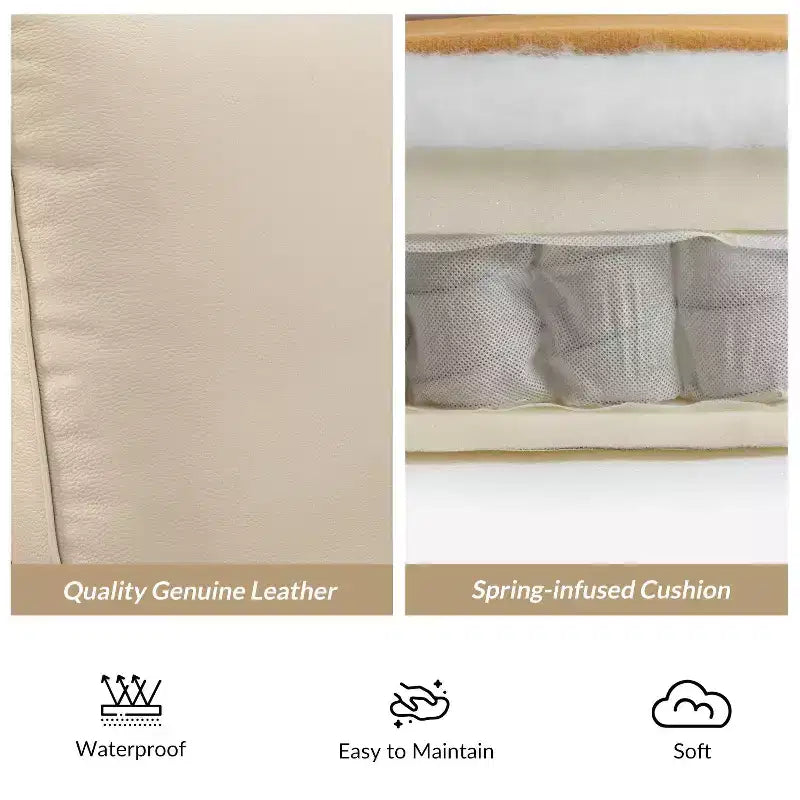 Poltrona reclinabile Theresa in vera pelle, stile transitorio, con borchie, per soggiorno e camera da letto | ART OF LIVING DESIGNS