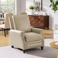 Poltrona reclinabile Theresa in vera pelle, stile transitorio, con borchie, per soggiorno e camera da letto | ART OF LIVING DESIGNS