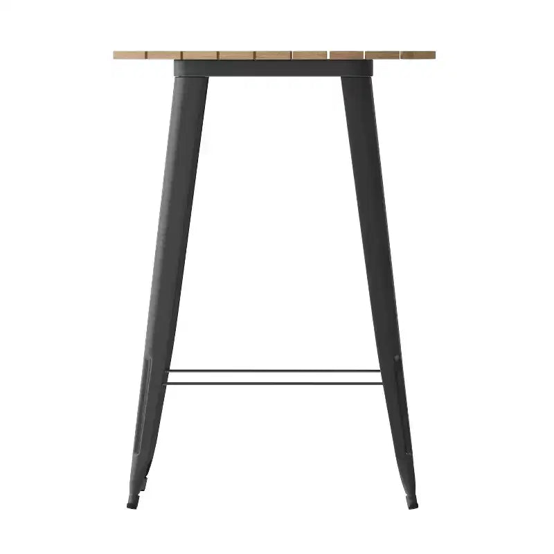Tavolo con piano bar Flash Furniture Declan per interni/esterni, piano rotondo da 30" in poliresina per tutte le stagioni con base in acciaio