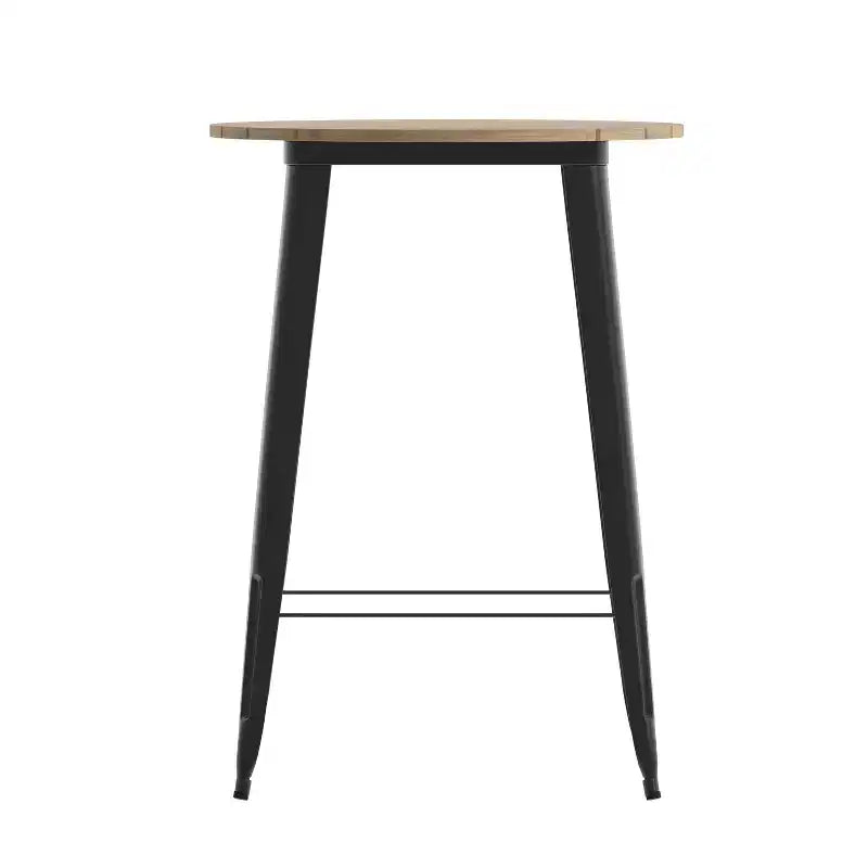 Tavolo con piano bar Flash Furniture Declan per interni/esterni, piano rotondo da 30" in poliresina per tutte le stagioni con base in acciaio