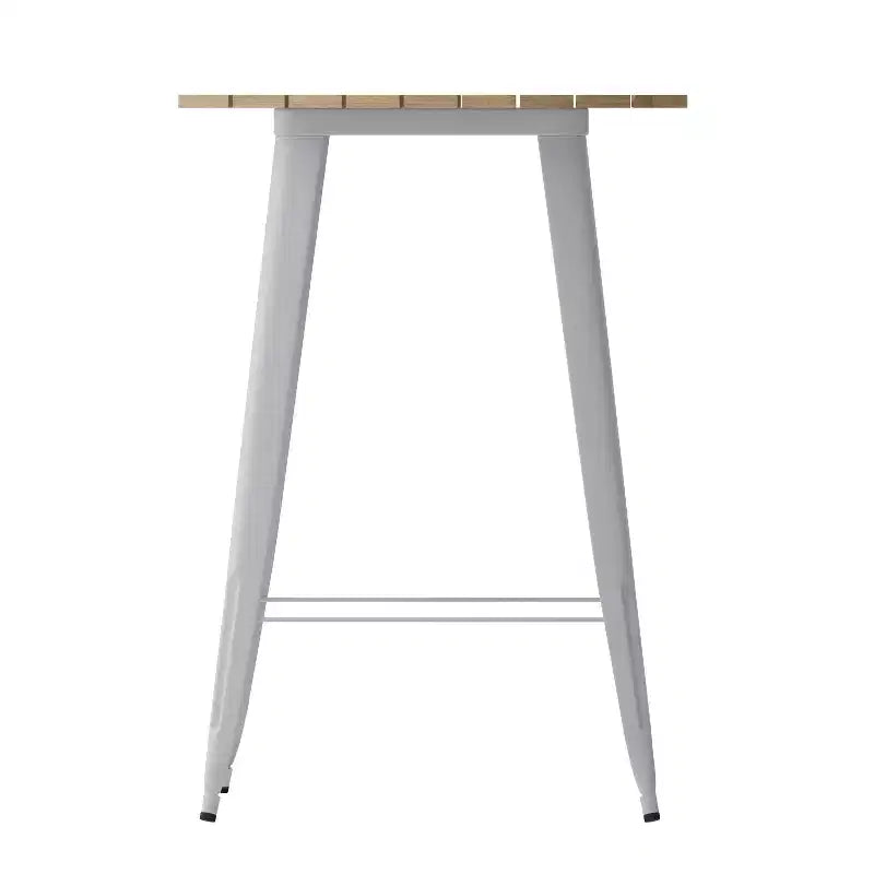 Tavolo con piano bar Flash Furniture Declan per interni/esterni, piano rotondo da 30" in poliresina per tutte le stagioni con base in acciaio
