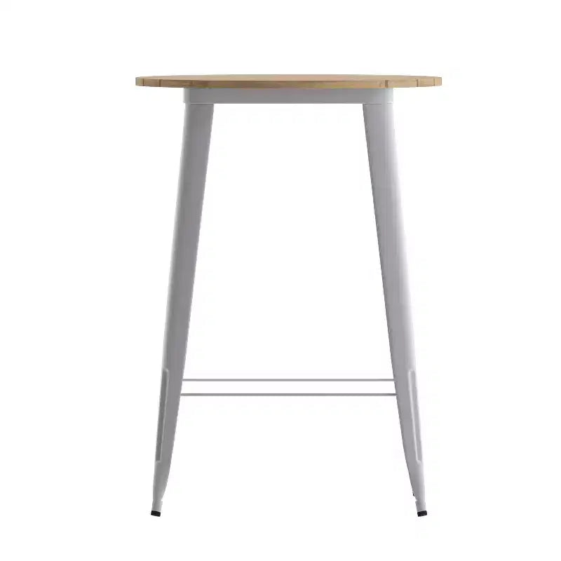Tavolo con piano bar Flash Furniture Declan per interni/esterni, piano rotondo da 30" in poliresina per tutte le stagioni con base in acciaio