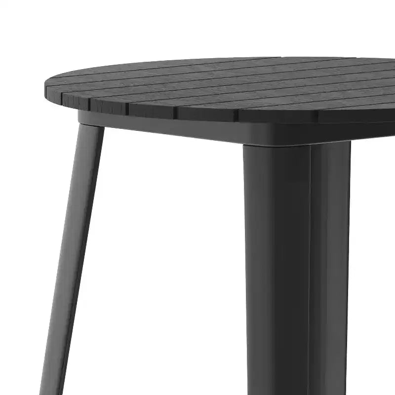 Tavolo con piano bar Flash Furniture Declan per interni/esterni, piano rotondo da 30" in poliresina per tutte le stagioni con base in acciaio
