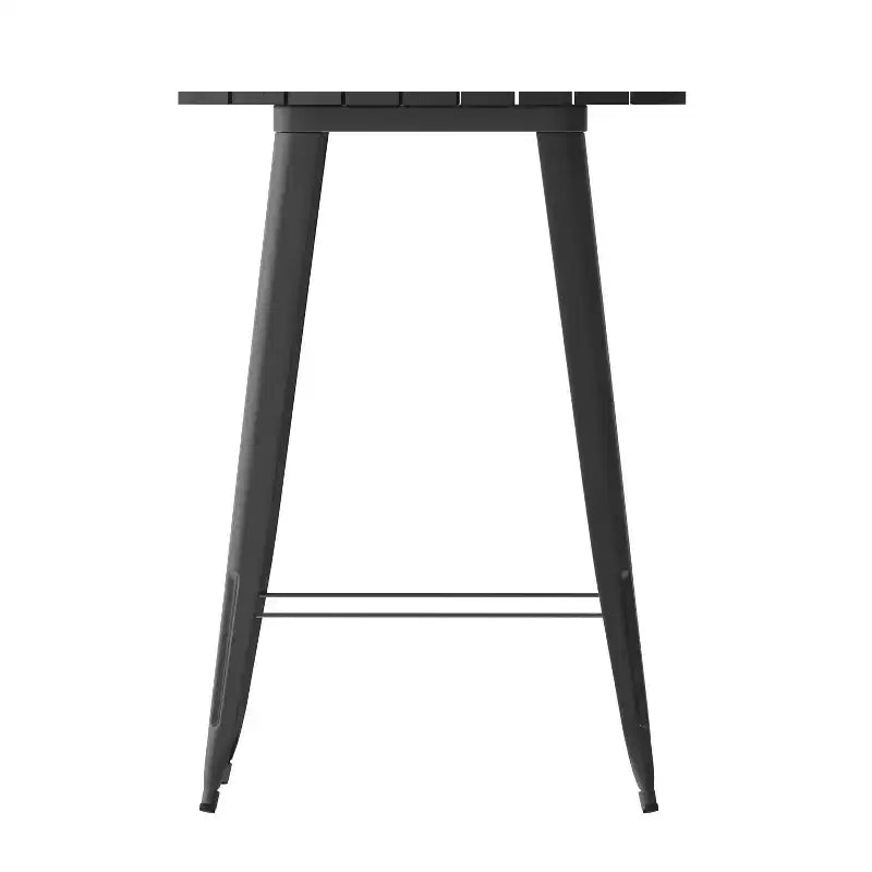 Tavolo con piano bar Flash Furniture Declan per interni/esterni, piano rotondo da 30" in poliresina per tutte le stagioni con base in acciaio