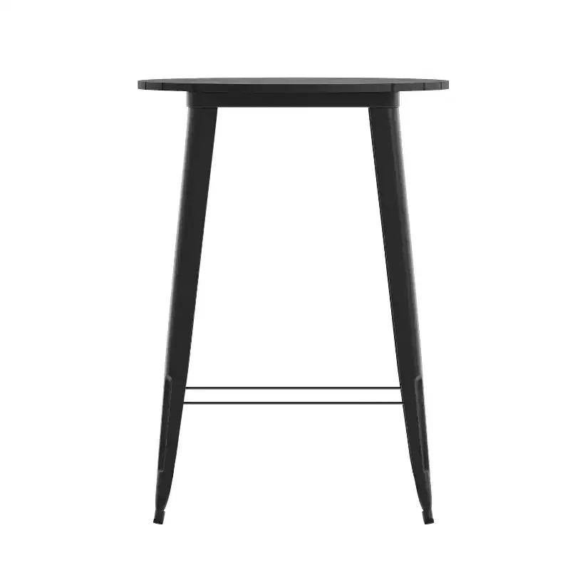 Tavolo con piano bar Flash Furniture Declan per interni/esterni, piano rotondo da 30" in poliresina per tutte le stagioni con base in acciaio
