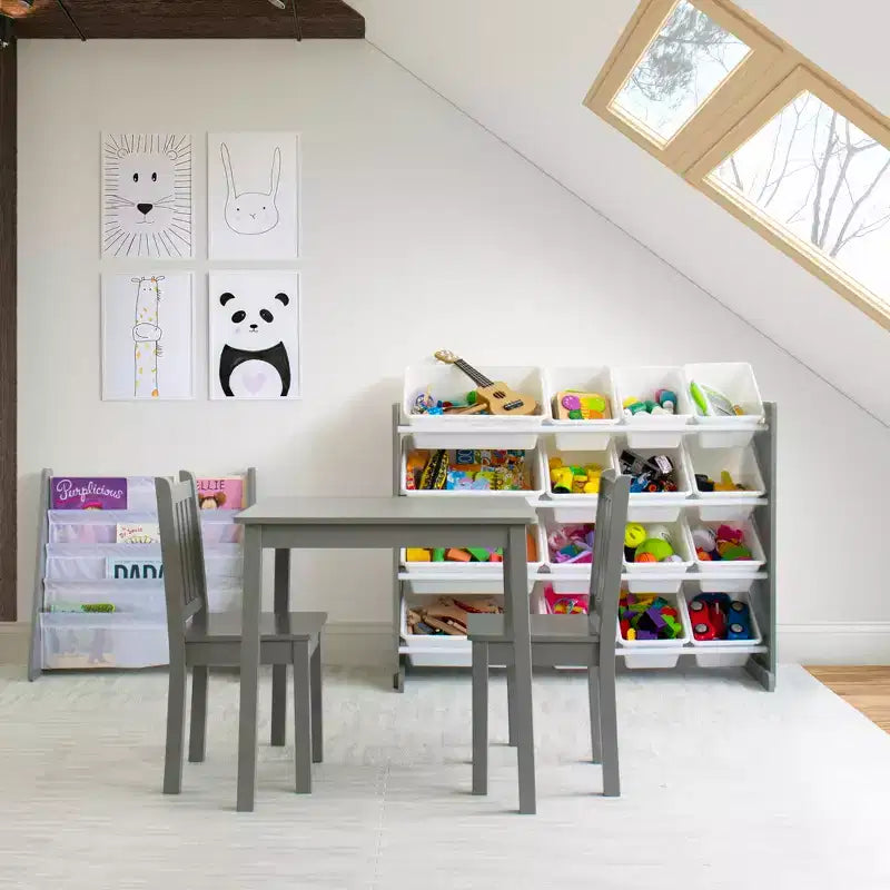 Set 3 Pezzi Tavolo e Sedie in Legno per Bambini - Humble Crew