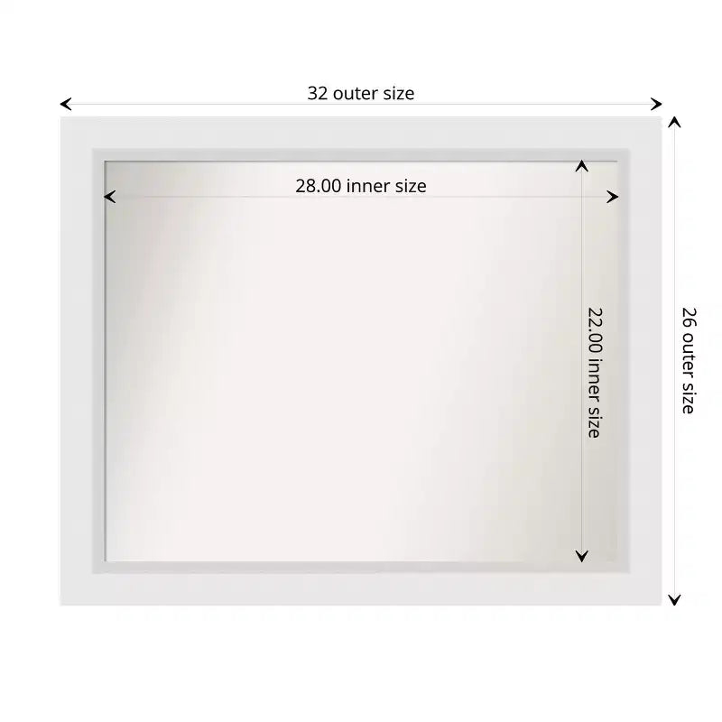 Specchio da parete per bagno Amanti Art Blanco White, senza smussatura