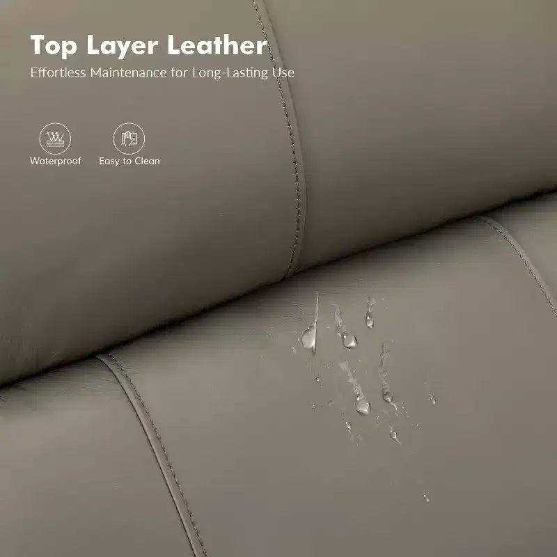 Poltrona reclinabile manuale in vera pelle Irene 30.5 Wide con braccioli arrotolati | ART OF LIVING DESIGNS
