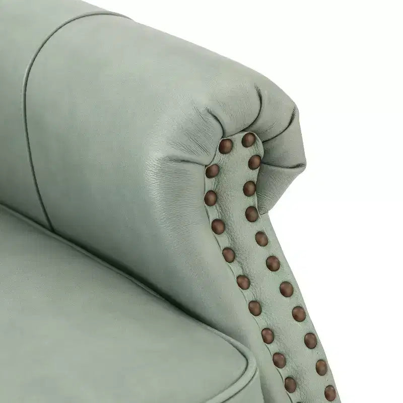 Poltrona reclinabile manuale in vera pelle Irene 30.5 Wide con braccioli arrotolati | ART OF LIVING DESIGNS