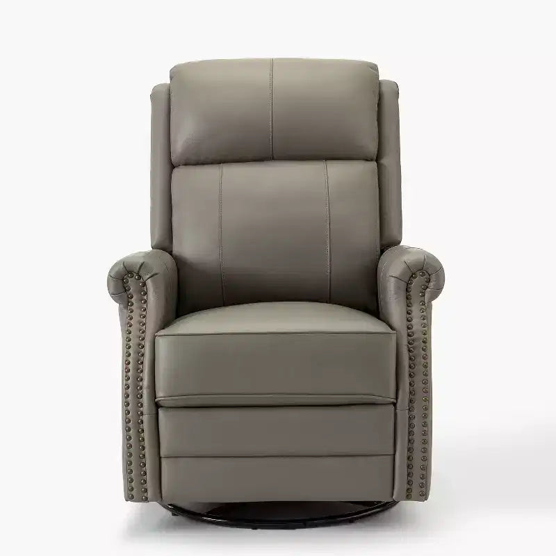 Poltrona reclinabile manuale in vera pelle Irene 30.5 Wide con braccioli arrotolati | ART OF LIVING DESIGNS