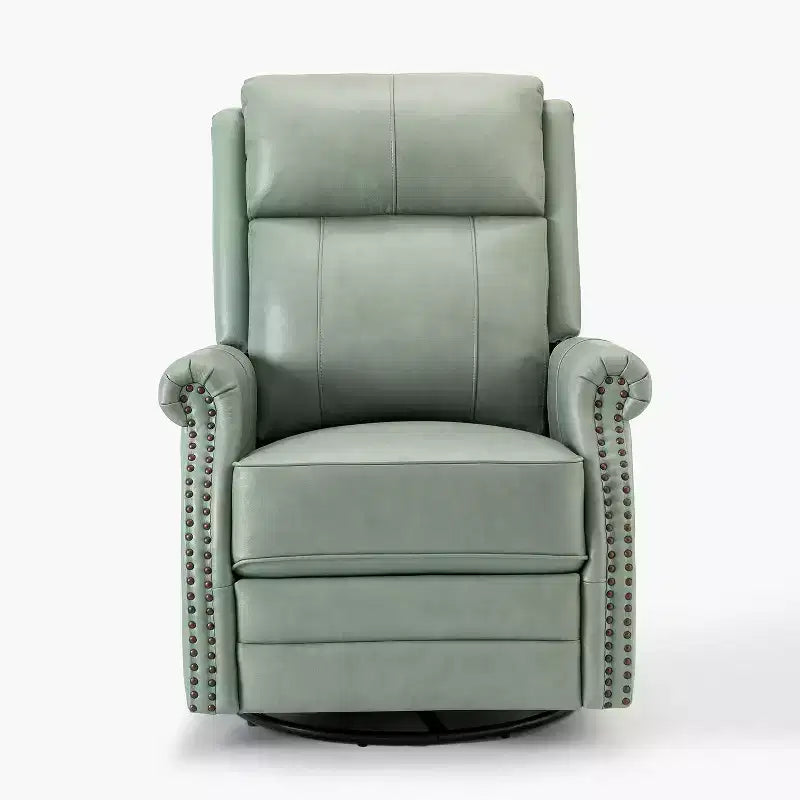 Poltrona reclinabile manuale in vera pelle Irene 30.5 Wide con braccioli arrotolati | ART OF LIVING DESIGNS
