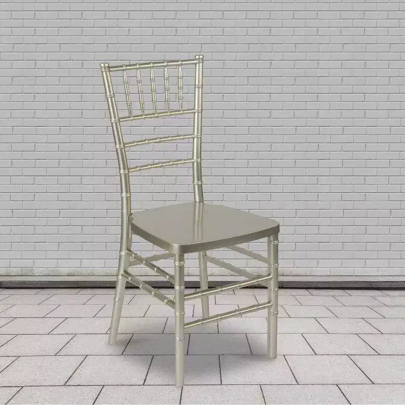 Sedia Chiavari impilabile in resina Nera / Bianca / Dorata / Argentata / Color Champagne / Mogano / Peltro, 2 posti