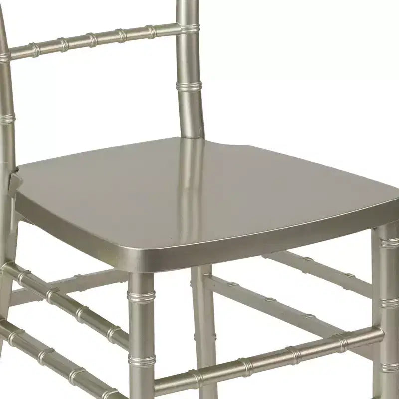 Sedia Chiavari impilabile in resina Nera / Bianca / Dorata / Argentata / Color Champagne / Mogano / Peltro, 2 posti