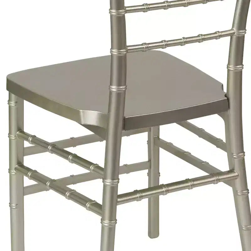 Sedia Chiavari impilabile in resina Nera / Bianca / Dorata / Argentata / Color Champagne / Mogano / Peltro, 2 posti