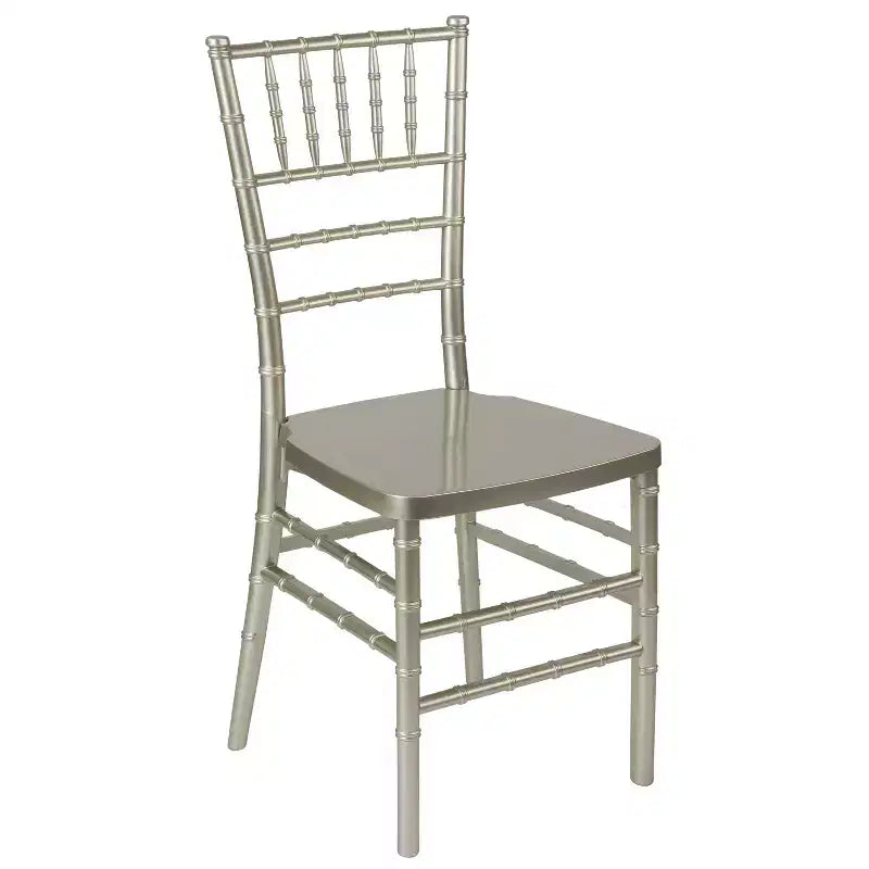 Sedia Chiavari impilabile in resina Nera / Bianca / Dorata / Argentata / Color Champagne / Mogano / Peltro, 2 posti