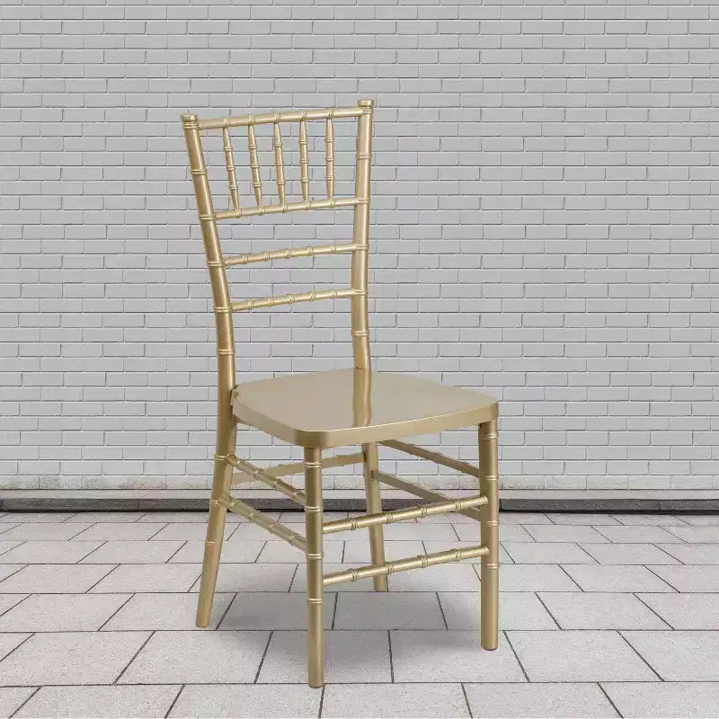 Sedia Chiavari impilabile in resina Nera / Bianca / Dorata / Argentata / Color Champagne / Mogano / Peltro, 2 posti