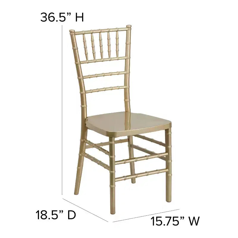Sedia Chiavari impilabile in resina Nera / Bianca / Dorata / Argentata / Color Champagne / Mogano / Peltro, 2 posti