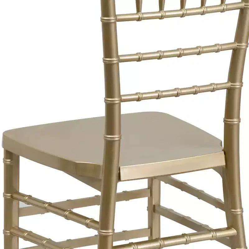 Sedia Chiavari impilabile in resina Nera / Bianca / Dorata / Argentata / Color Champagne / Mogano / Peltro, 2 posti