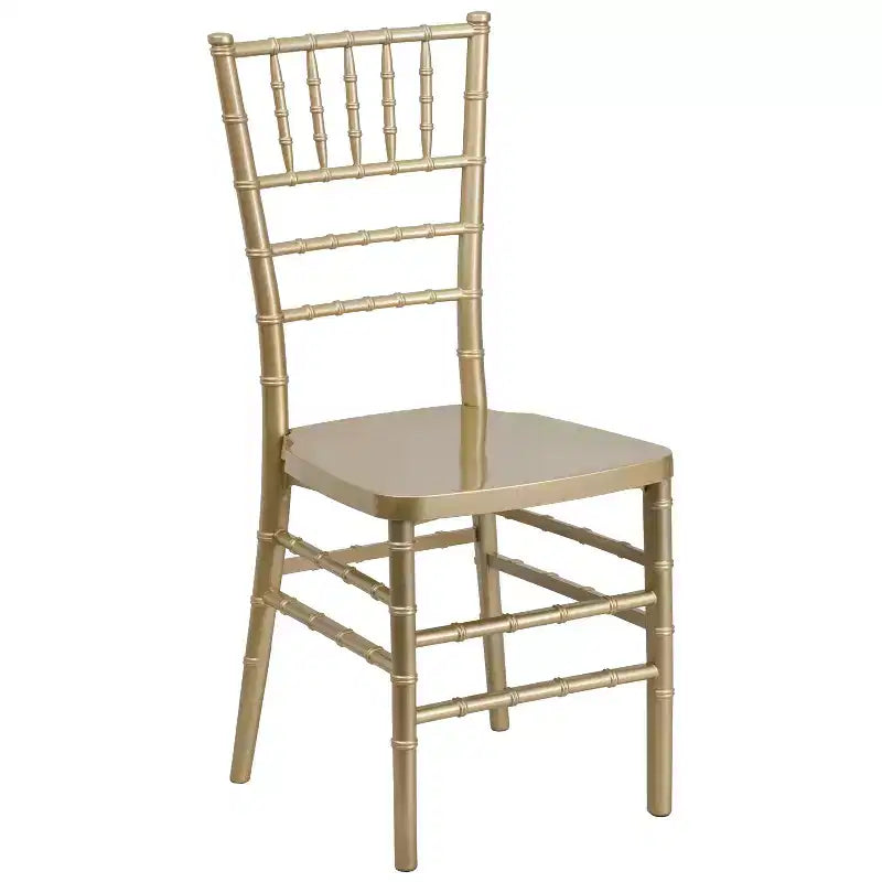 Sedia Chiavari impilabile in resina Nera / Bianca / Dorata / Argentata / Color Champagne / Mogano / Peltro, 2 posti