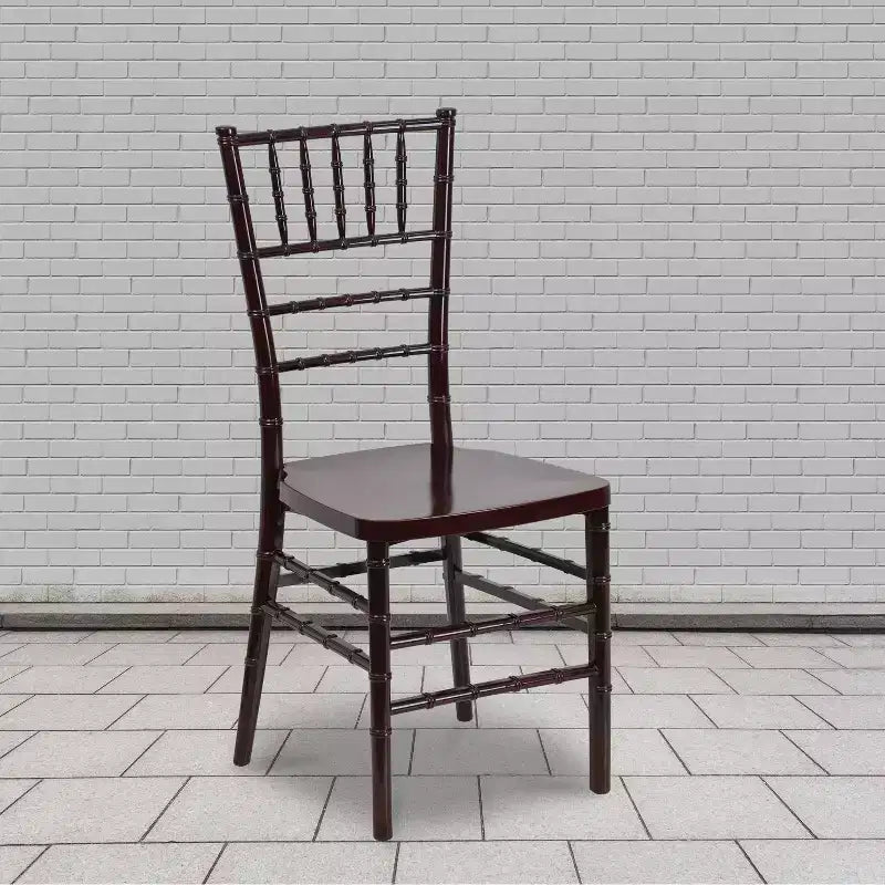 Sedia Chiavari impilabile in resina Nera / Bianca / Dorata / Argentata / Color Champagne / Mogano / Peltro, 2 posti