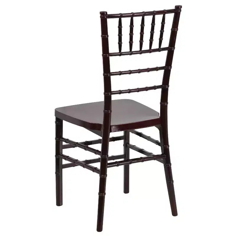 Sedia Chiavari impilabile in resina Nera / Bianca / Dorata / Argentata / Color Champagne / Mogano / Peltro, 2 posti