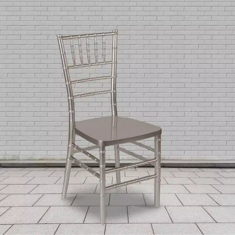 Sedia Chiavari impilabile in resina Nera / Bianca / Dorata / Argentata / Color Champagne / Mogano / Peltro, 2 posti