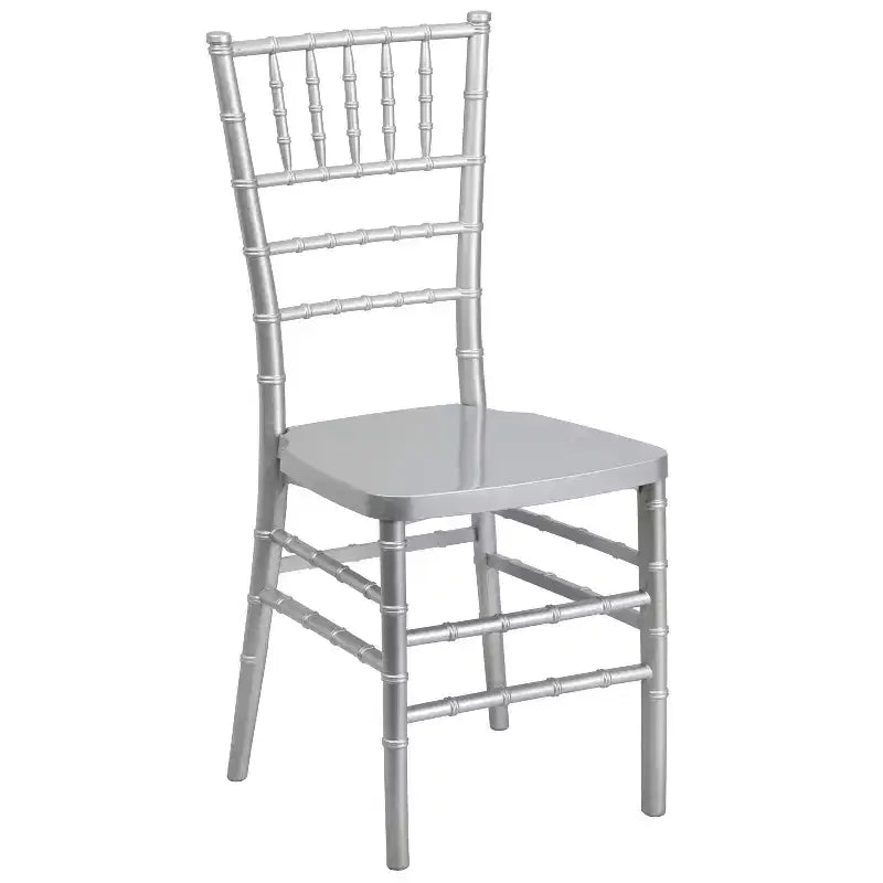 Sedia Chiavari impilabile in resina Nera / Bianca / Dorata / Argentata / Color Champagne / Mogano / Peltro, 2 posti