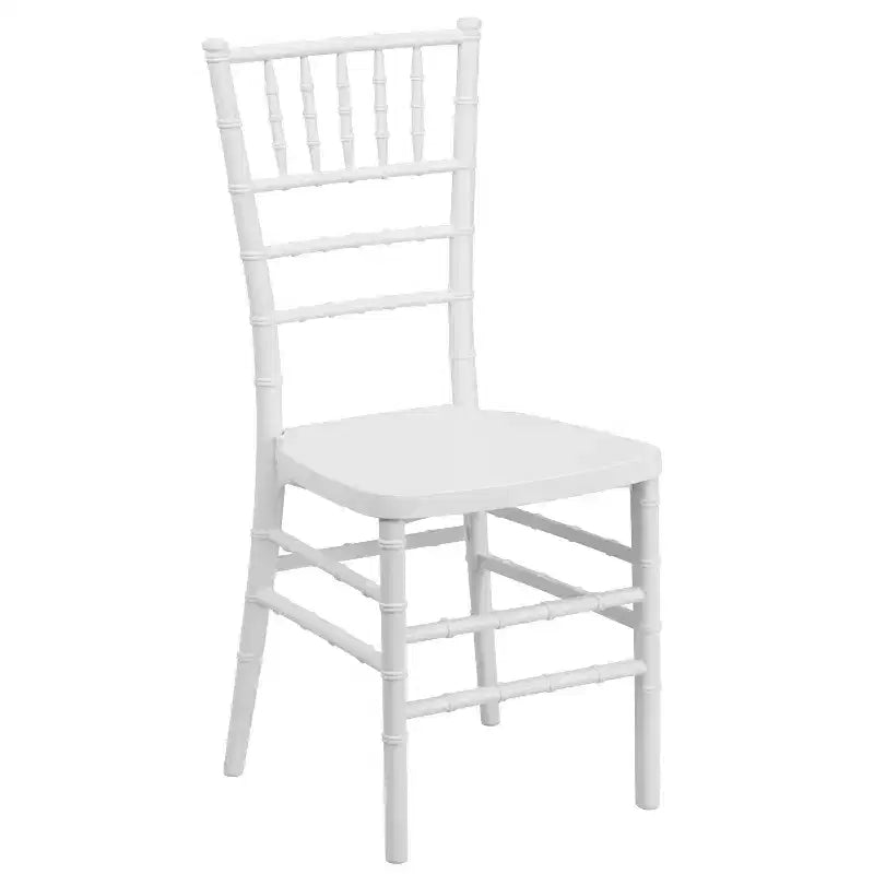 Sedia Chiavari impilabile in resina Nera / Bianca / Dorata / Argentata / Color Champagne / Mogano / Peltro, 2 posti