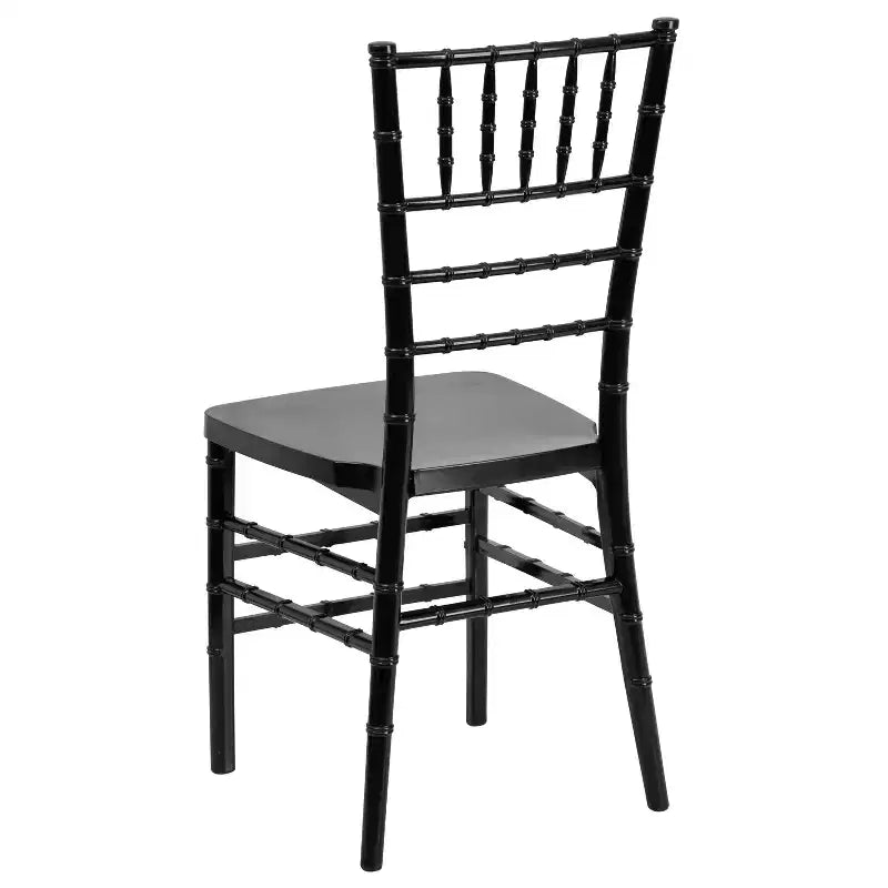 Sedia Chiavari impilabile in resina Nera / Bianca / Dorata / Argentata / Color Champagne / Mogano / Peltro, 2 posti