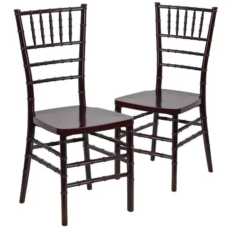 Sedia Chiavari impilabile in resina Nera / Bianca / Dorata / Argentata / Color Champagne / Mogano / Peltro, 2 posti