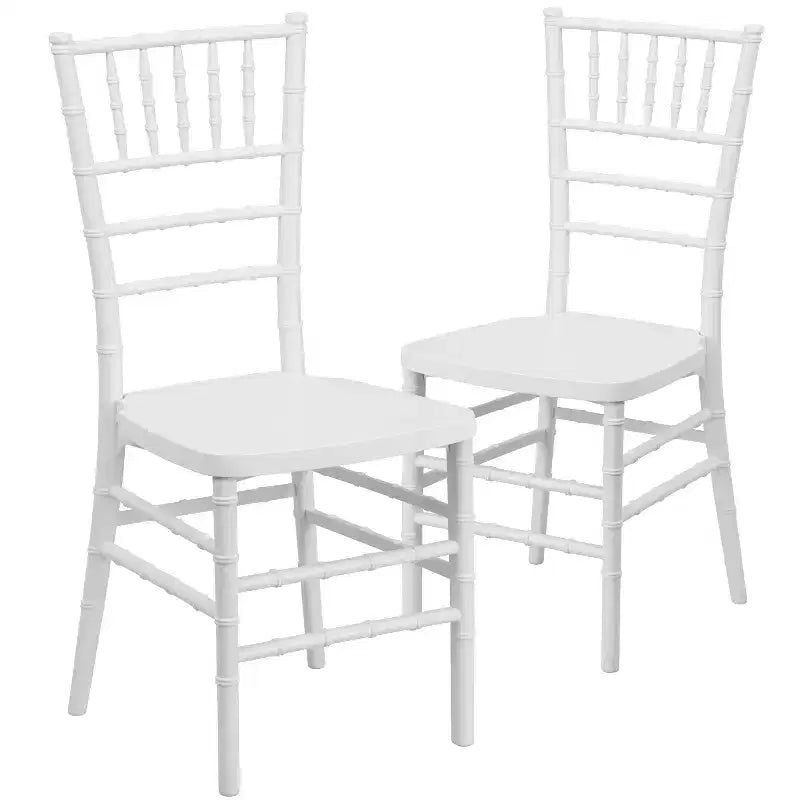 Sedia Chiavari impilabile in resina Nera / Bianca / Dorata / Argentata / Color Champagne / Mogano / Peltro, 2 posti