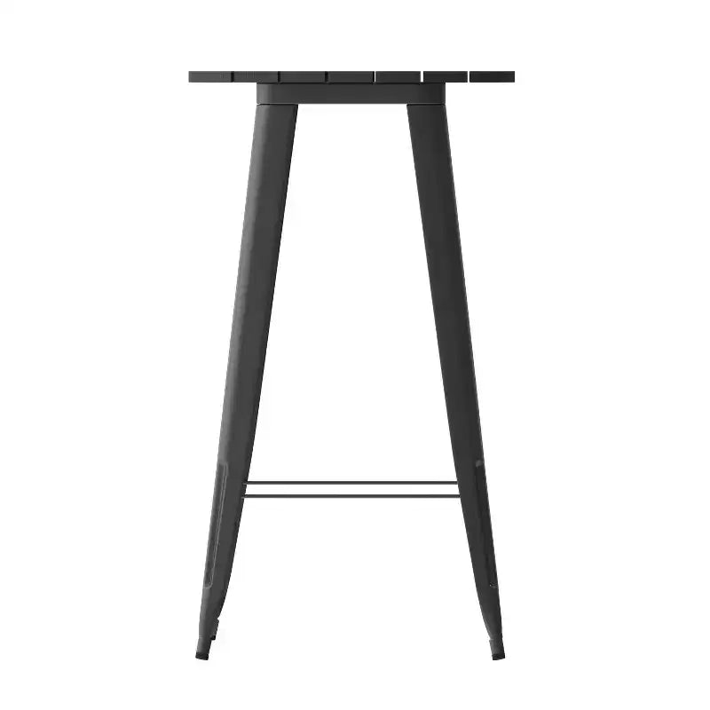 Tavolo alto da bar Merrick Lane per interni/esterni, top rotondo in poliresina per tutte le stagioni da 23,75" con base in acciaio
